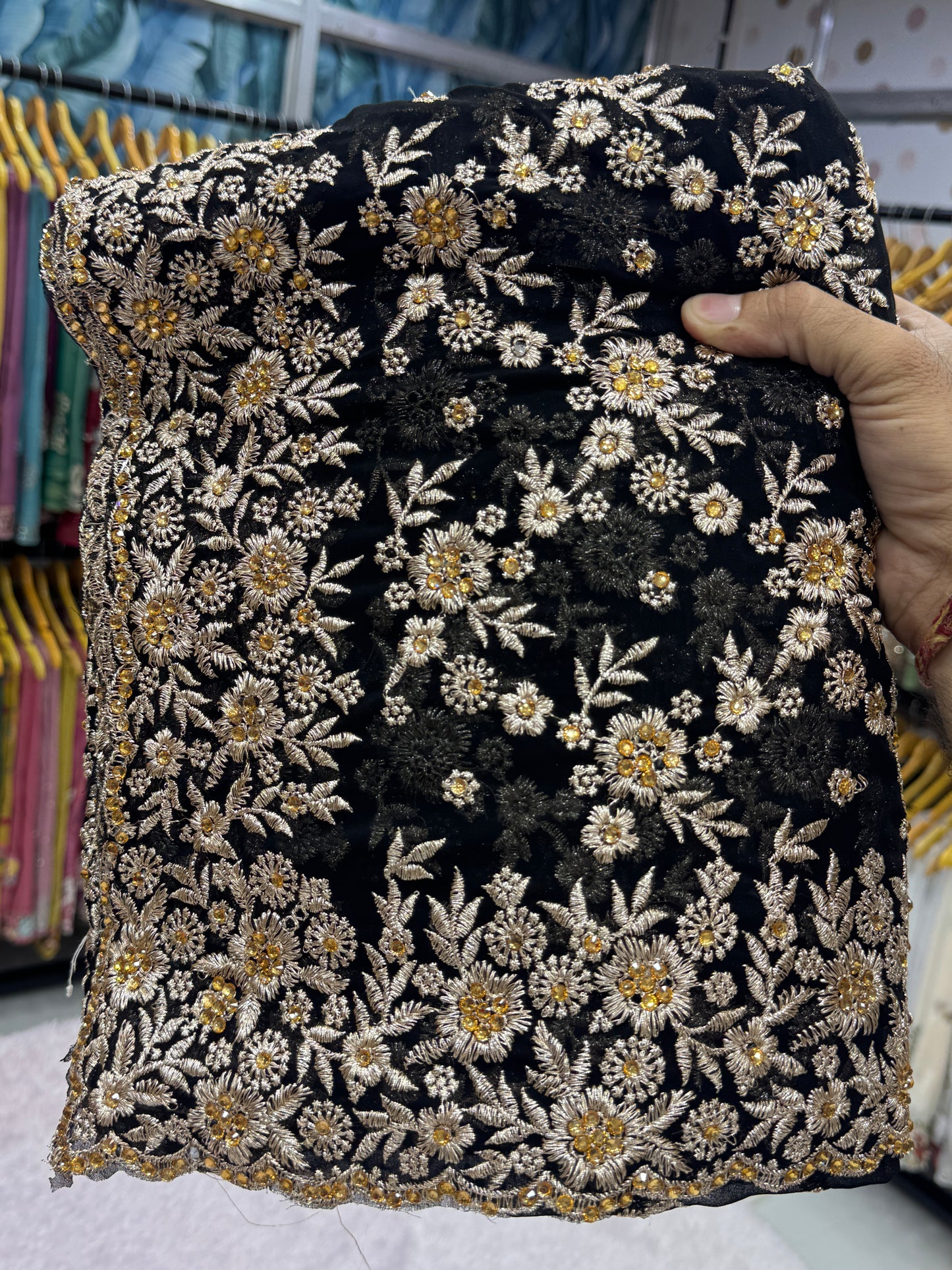 Premium Black Heavy Zari Embroidery Designer Saree – Bridal & Party Wear Collection