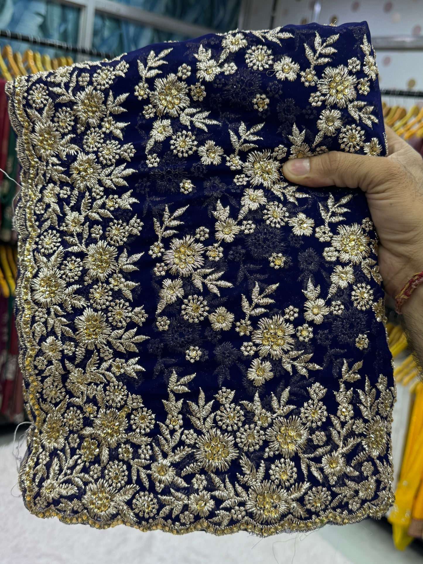 Royal Blue Heavy Embroidery Designer Saree – Premium Wedding Collection