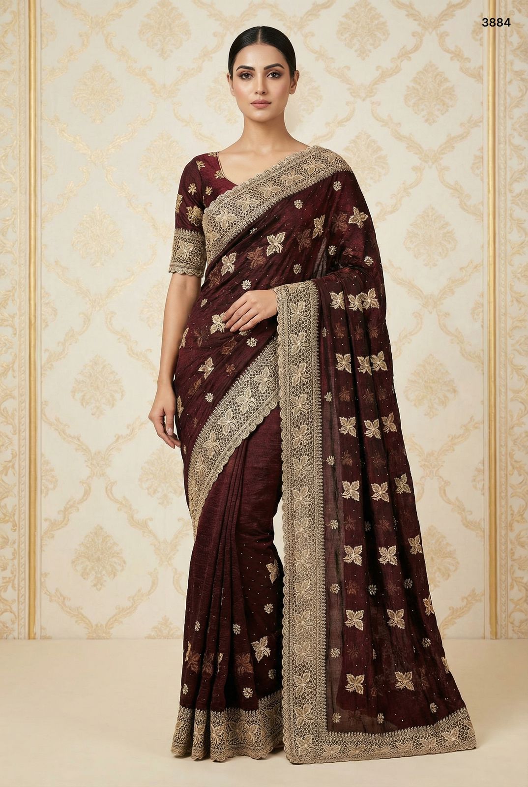 Regal Crunchy Saree Collection with Intricate Zari Embroidery