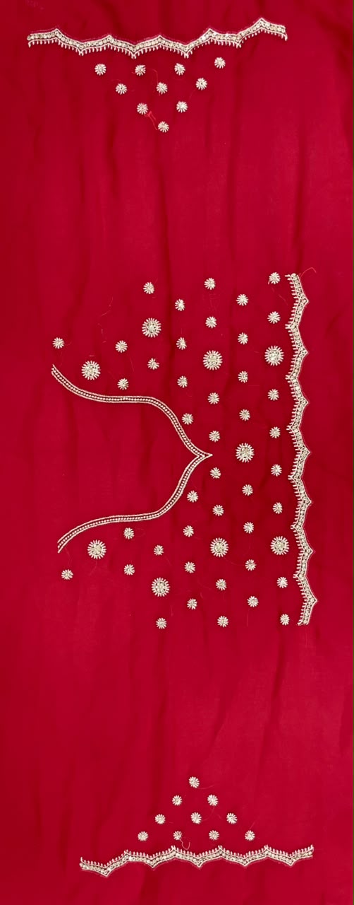 Maroon Bridal Saree with Full Heavy Embroidery & Jarkan Stone Work | Designer Wedding Saree | Sitaram Creation