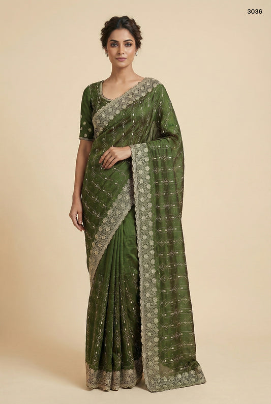Elegant Embroidered Nc Silk Saree Collection