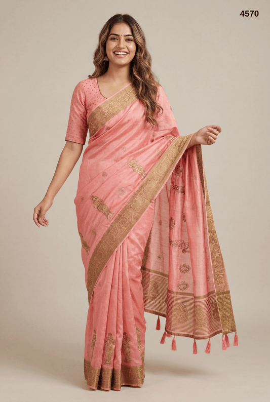 Premium Cotton Silk Saree with Zari Border