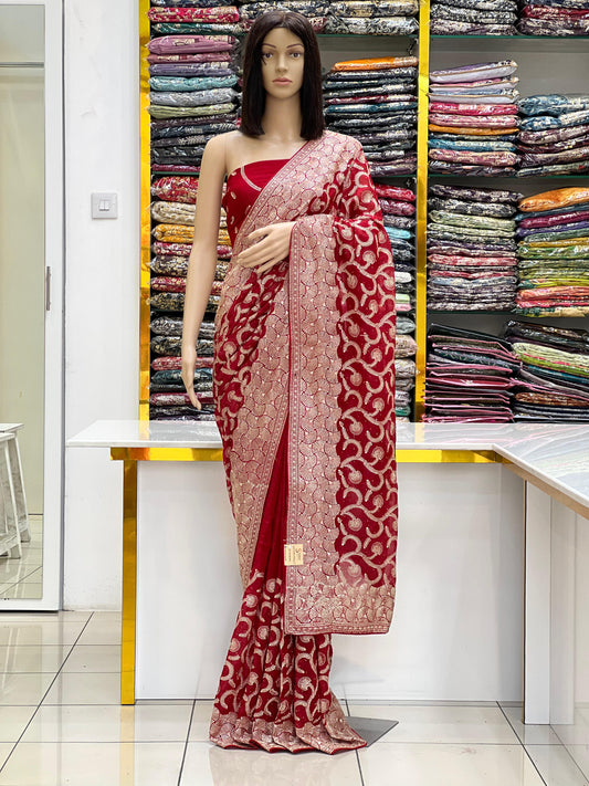 Shahi Rassam The Royal Scrollwork Embroidered Saree