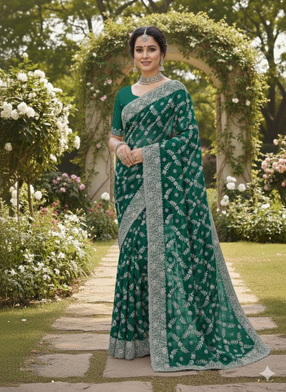 The Royal Legacy Collection Heavy Georgette Embroidered Designer Sarees