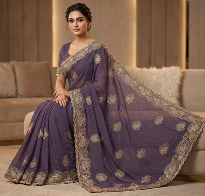Premium Quality Heavy Embroidered Georgette Saree Collection