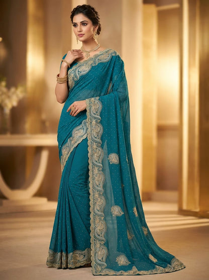 Premium Quality Heavy Embroidered Georgette Saree Collection