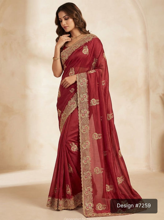 Ethereal Foliage Sarees Modern Drape with Silver Zari & Zarkan Stone Work