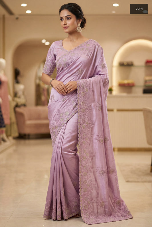 Pastel Dream Crepe Silk Sarees Delicate Embroidery Collection