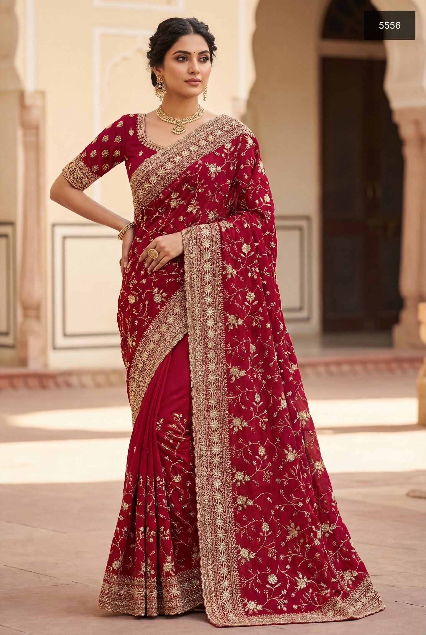 Exquisite Designer Wedding & Party Wear Sarees With All-Over Heavy Zari & Thread  Embroidered Work