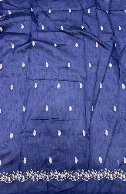 Premium Crunchy Chiffon Saree with Elegant Embroidery Border