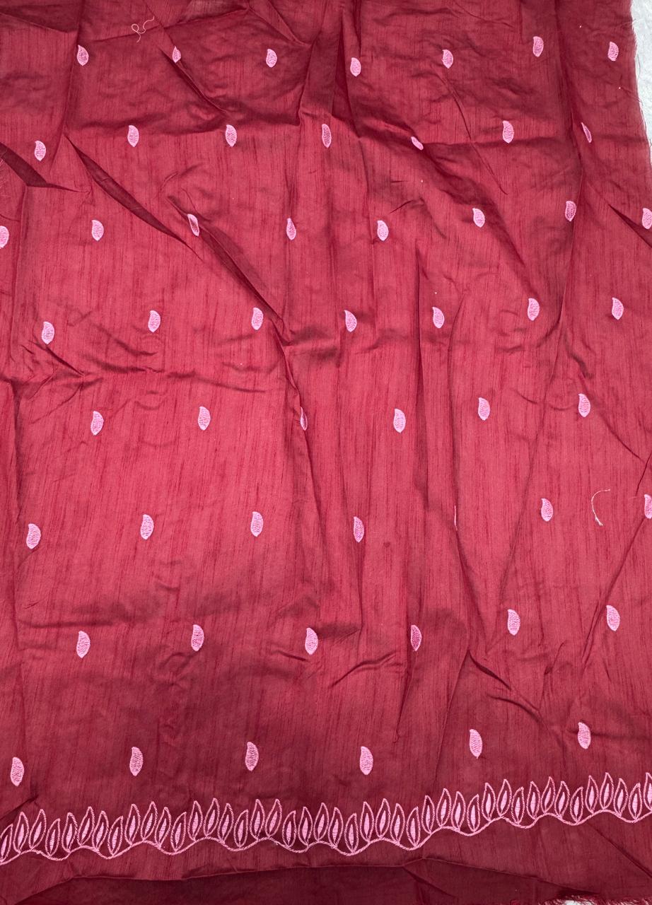 Premium Crunchy Chiffon Saree with Elegant Embroidery Border – Soft, Lightweight & Party Wear