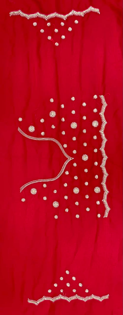 Maroon Bridal Saree with Full Heavy Embroidery & Jarkan Stone Work | Designer Wedding Saree | Sitaram Creation